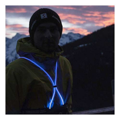 Riñonera Iluminación Usb Sunfibre Ciclismo Running Trekking Color Azul