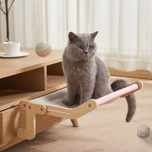 Hamaca Con Ventana Para Gatos, Estructura De Madera, Resiste