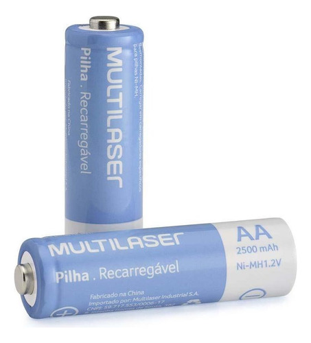 Multilaser Cb052 pilhas recarregáveis AA 2500mah 4 unidades