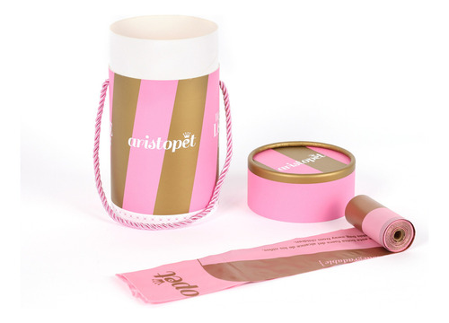 120 Bolsas Compostables Para Perros Aristopet - Poop Bag Rosa