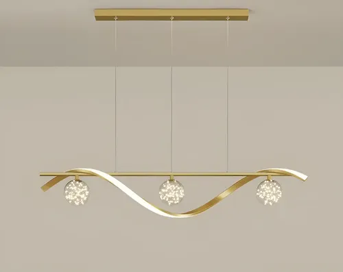 Lustre Pendente Globo Sofisticado E Moderno Em ​Led 3 Em 1 Estrutura Dourado 127/220v