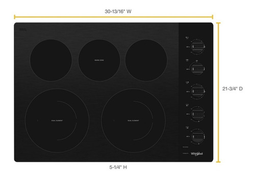 Imagen 2 de 7 de Tope De Cocina Eléctrico 76 Cms - Whirlpool - Wce77us0hb