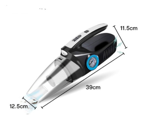 Aspiradora Y Compresor De Aire Para Auto 120 Watts Inflador