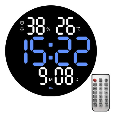 . Relógio De Parede Eletrônico Digital Led Azul De 10