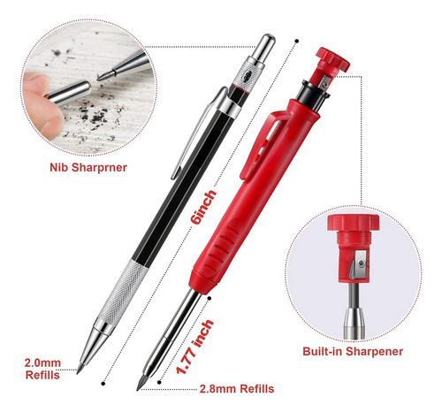 Para Conjunto De Lápis Mecânicos De Carpinteiro Com