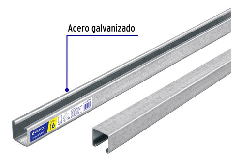 2 Perfiles Monocanal Volteck Acero 1.5 M 4x4 Cm Calibre 16