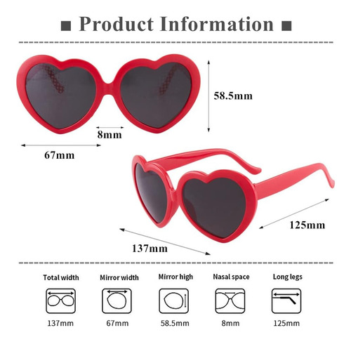Laspor Gafas De Sol Con Forma De Corazón Gafas De Difracción