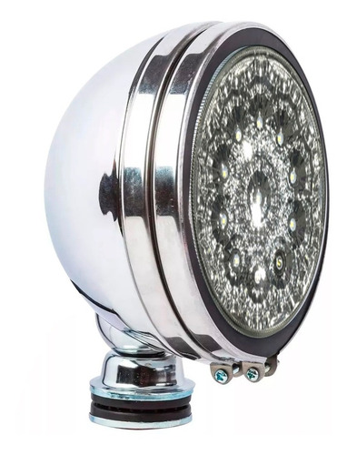 Imagen 2 de 6 de Faro Auxiliar Proyector 11 Led Metal Cromado Auto 4x4