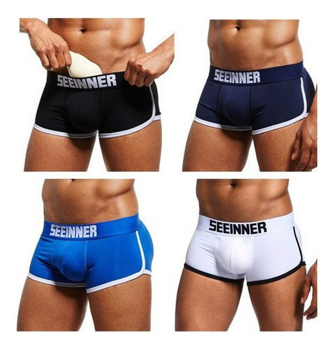 Kit 4 Sexy U Bolsa Boxer Calzoncillos Calzoncillos Hombre