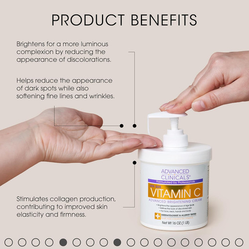 Advanced Clinicals Crema Iluminadora De Vitamina C + 10% Áci