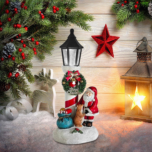 Estatua De Papá Noel Que , Adorno Navideño Luminoso,
