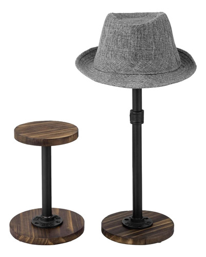 Industrial Negro Metal Ajustable Pedestal Sombrero De P...