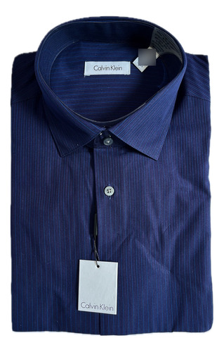 Camisa Calvin Klein Blue Grape De Manga Larga