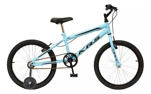 Bicicleta Aro 20 Infantil Krs Menino Passeio Com Rodinhas Cor Azul-celeste E Preto Tamanho Do Quadro M