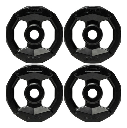 Discos 2,5 Kg X 4 Unidades Pesa Encastrable Gym Pvc Fitnesas Color Negro