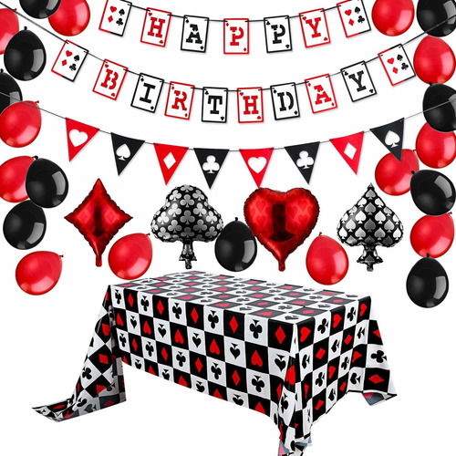 Kit De Decoración De Fiesta De Cumpleaños De Casino Para Fie