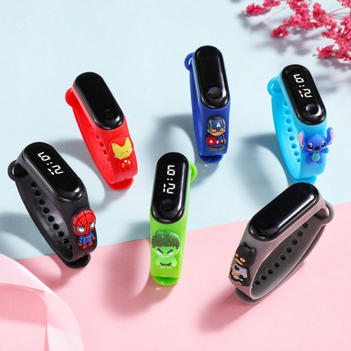 Ph 70 Piezas Reloj Infantil Led Pulsera Dibujos Animados