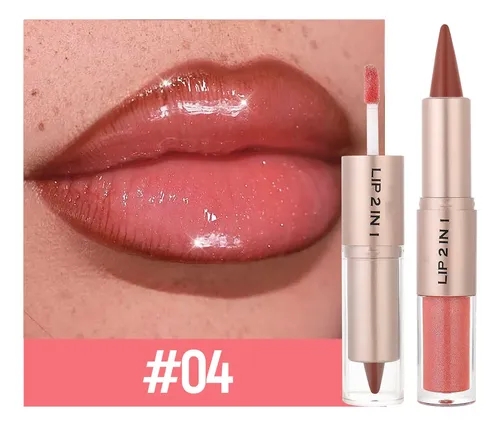 Batom Portátil Lip Line Lip Gloss Double Head 2 Em 1 D | MercadoLivre