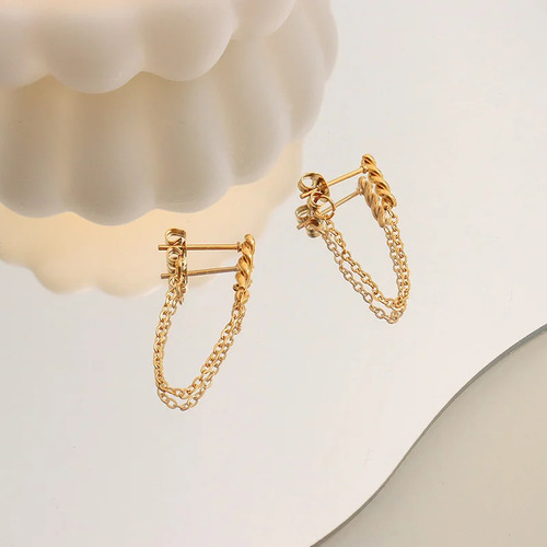 Pendientes Con Borlas En Forma De Cadena Cold Light De Acero