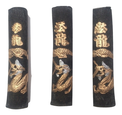 3 Tinta China En Barra Caligrafía Artística Japonesa Sumi-e