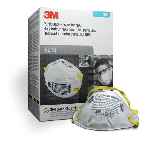 3m Respirador 8210 N95 20 Piezas Mascarilla Tapa Cubrebocas 