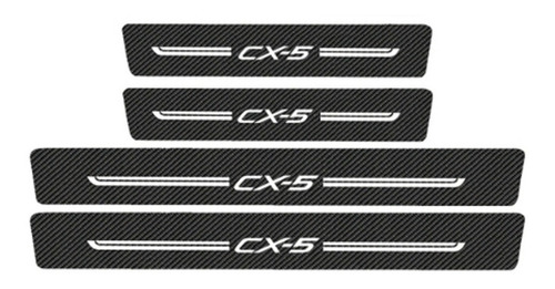 4 Sticker Protección Estribos Mazda Cx-5 Fibra Carbono