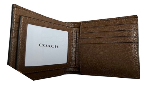 Cartera Coach Con Tarjetero Original Y Nueva Marrón Oscuro