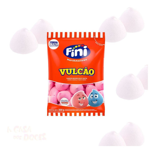 Fini Marshmallow Rosa Vulcão - Doce Festa Infantil