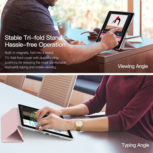 Funda Para iPad 10.2 iPad 9ª Gen Delgada Plegable Rosa