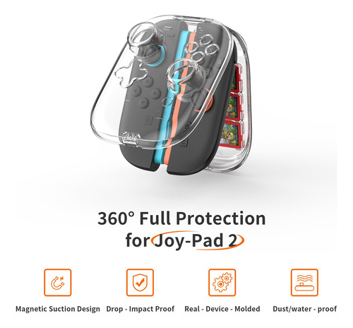 Caja Joy-con Switch 2 Transparente Con 6 Ranuras Juegos