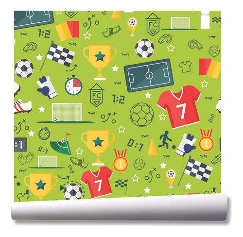 Papel De Parede Jogo Bola Infantil Futebol Kit 02 Rolos A160