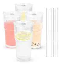 Comprar Icesip 20 Oz 4 Pcs Beber Glass Con Tazas De Café Helado Con 