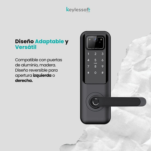 Cerradura Digital Inteligente Codigo Huella Cámara Interfono Negro