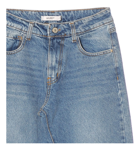 Jean Wide Leg Azul Mujer Rigido Tiro Bajo Infoestilos