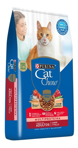 Alimento Cat Chow Defense Plus Multiproteína para gato adulto sabor carne en bolsa de 15kg