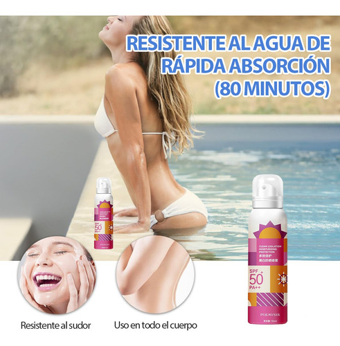 Protector Solar Spray Invisibilidad Blanqueador Fps 50+150ml