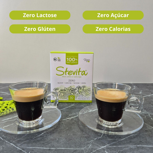 Kit 2 Adoçante Stevia Fit Stevita Pó Sachê / Gluten S/ Lacto