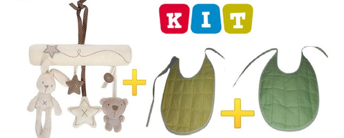 Kit Mobile Musical  + 2 Lindos Babadores Para O Bebé