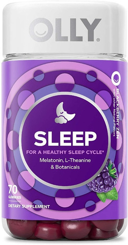 Olly Sleep Melatonina 3 Mg 70 Gomitas Sueño Y Descanso Sano Sabor Blackberry