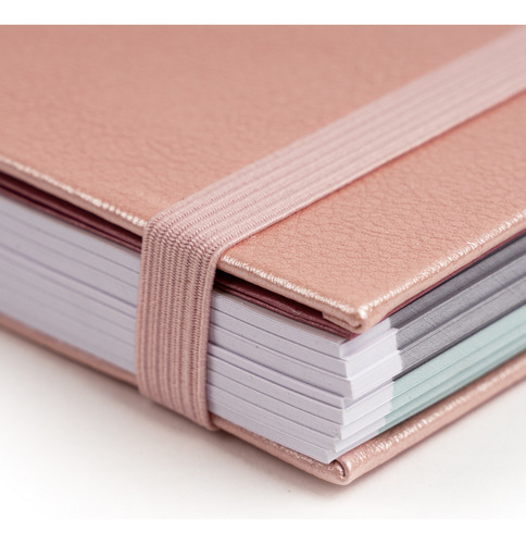 Cuaderno Premium Pantone Metalizado Carta Con Elástico 7mm