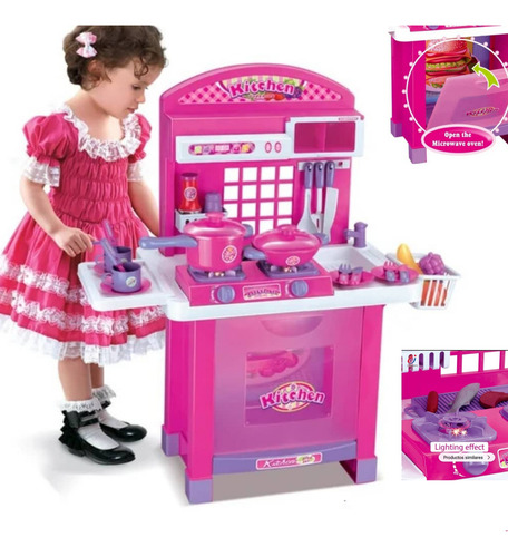 Cocina Con Accesorios Juguete Para Niñas