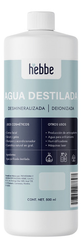 Agua Destilada Alta Pureza Cosmética 500ml
