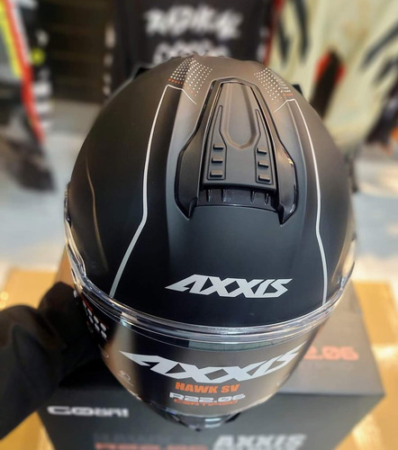 Imagen 8 de 8 de Casco Moto Axxis Evo Hawk Solid A1 Negro Mate Doble Visor-
