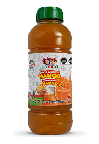 Jarabe Para Raspado Kanica Mango C/fruta Real 1.2 L