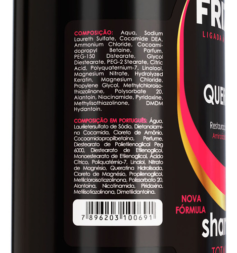 Shampoo Queratina Restauração De Cabelos Com Quimica 1l