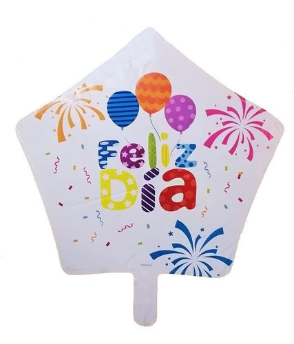 Pack 50 Globos Metálicos Sin Varillas Feliz Día Bglobos 45cm