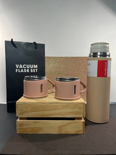 Termo De 500ml Con Set De 2 Tazas Café Agua Te Frío Caliente