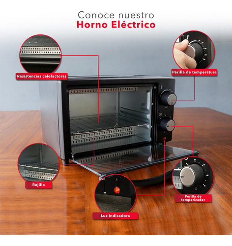 Rca Horno Eléctrico De Doble Resistencia (9 Litros) Rc-9l Negro