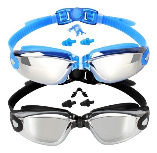 Gafas De Natación Unisex Eversport Negro Y Azul X2u