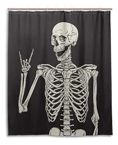 Rock And Roll Skull Skeleton Bone Love Music Cortina De Duc